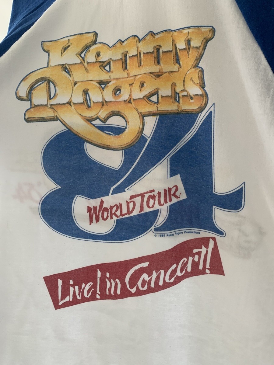 80's Kenny Rogers World Tour Original Shirt 3/4 Sleeve