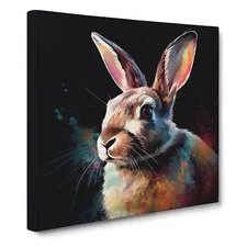 Rabbit Digital Art No.3 Canvas Wall Art Print Framed Picture Decor Dining Room