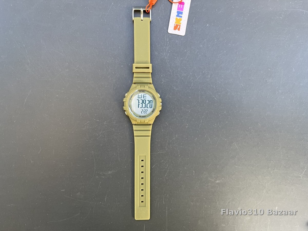 New SKMEI 1715 Alarm Chronograph Olive Green Digital 50M Water