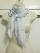 Women Fashion Hijab Scarf Soft Semi Sheer Blue Head Shawl Wraps 42"x42"