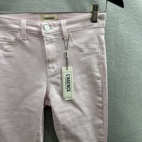 L'AGENCE Margot Skinny High Rise Jeans Women 26 Lilac Snow White Quiet Luxury - Picture 4 of 20