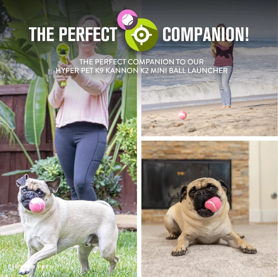 4x Mini Dog Tennis Balls for Small Dogs Exercise Training Interactive Fetch Toys - Image 4 of 4