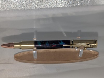 Handmade Resin Bolt Action Click Pen With Display Box.