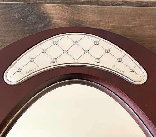 HAZORFIM JUDAICA F1 Ag 1g 1585 Fine Silver & Wood Mirror Serving Platter - Picture 10 of 17