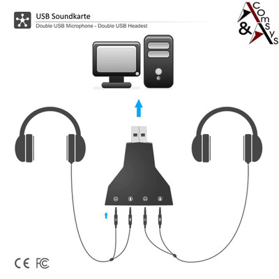 Soundkarte USB Adapter 7.1 Kanal 3D Stereo Sound Dual Audio Double Mikrofon