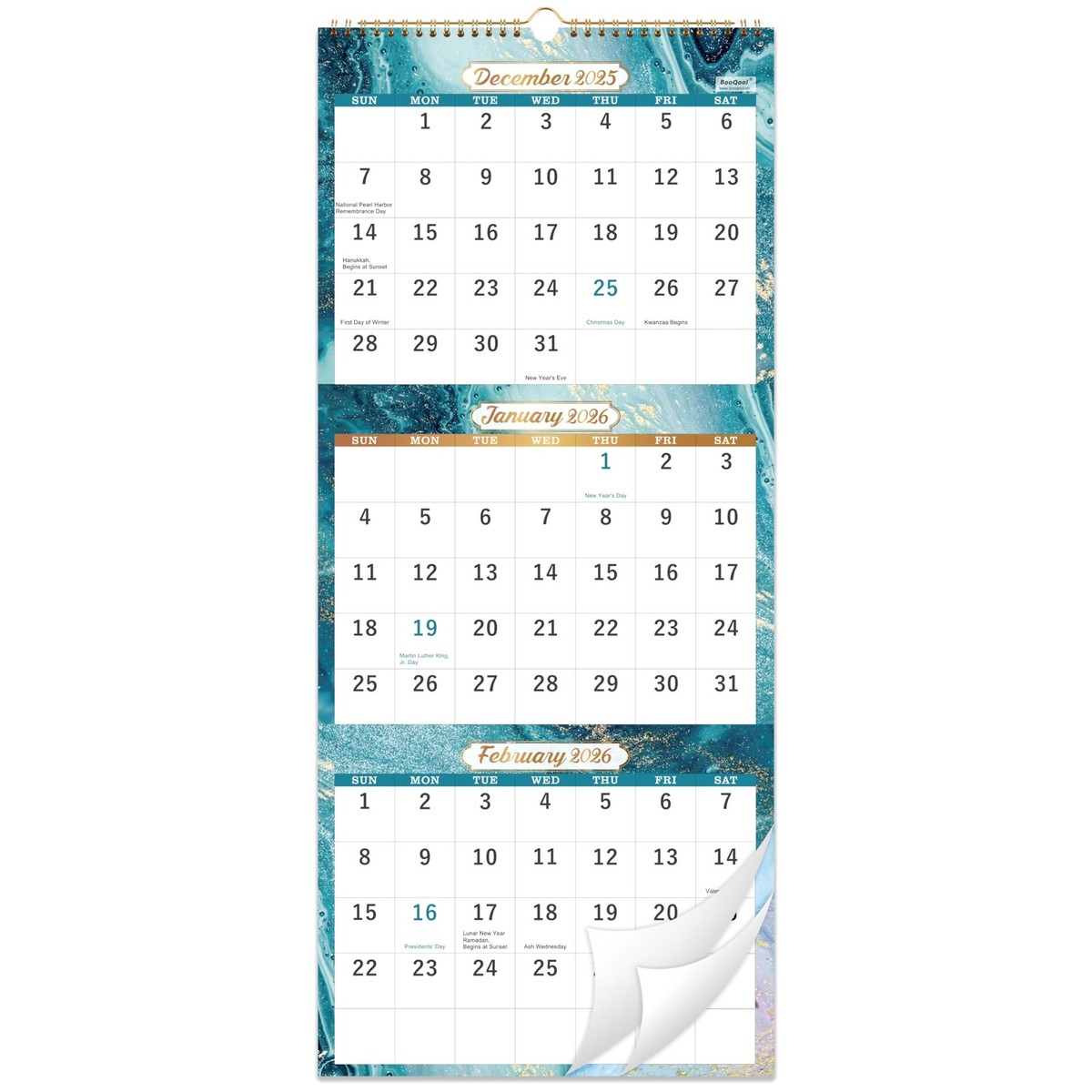 2026 Wall Calendar - 3 Month Calendar 2026, Dec. 2025 - Jan. 2027
