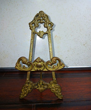 Ancien support photo pliant en laiton années 50 autoportant