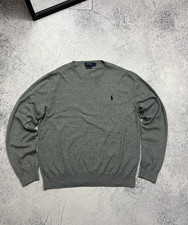 Polo Ralph Lauren Slim Fit Gray Pima Cotton Sweater Crewneck Men's Size L