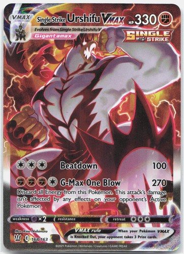 Single Strike Urshifu VMAX 168/163 Alternate Art Battle Styles Pokemon Holo NM