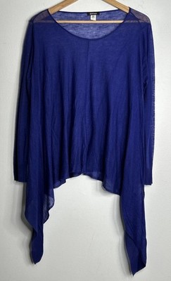 Kerisma Asymmetrical Sheet Top Knit Cobalt Blue Medium Acrylic Lagenlook LS