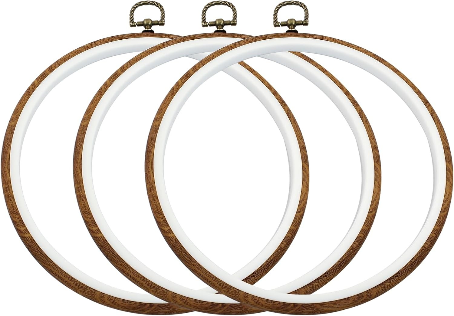 Hoop Frame Set, Round Circle Imitated Wood Display Fr
