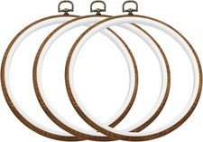 Waziaqoc 8 Inch Embroidery Hoop Frame Set, Round Circle Imitated Wood Display Fr