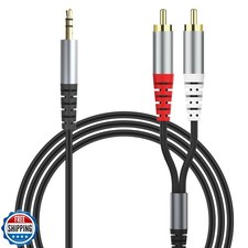 RCA to 3.5mm AUX Cable, 1M/3.3Feet 3.5mm 1/8 to RCA 2-Male Headphone Jack A