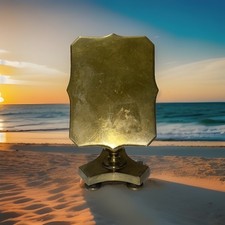 Antique English Victorian Miniature Brass Tilt Top Table Candle Reflector