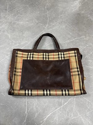 Burberry Vintage Bag Monogram Rare Vintage 90s Shoulder Bag Leather