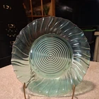 Jeanette Glass Ultramarine Platter Swirl Depression Glass Teal 9” Vintage