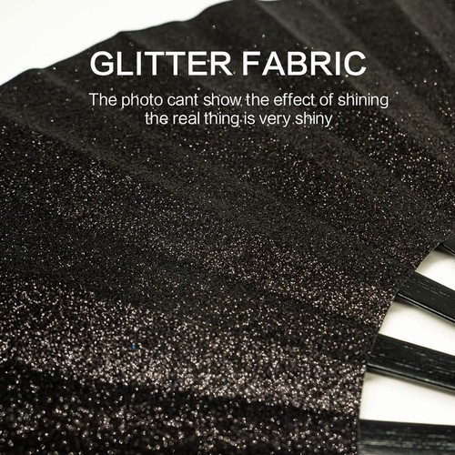 Folding Glitter Hand Fan Portable Lightweight for Parties Festivals and Events - Photo 6/44