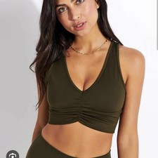 Alo Wild Thing Bra Olive Green Size Large Yoga Athletic Athleisure Lounge Sports