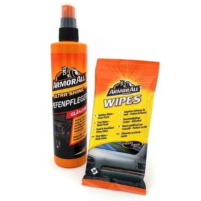 ARMOR ALL Auto Cockpit Kunststoff Reiniger Tiefenpfleger glänzend 300ml + Tücher