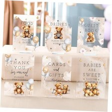 6 Pcs Bear Baby Shower Table Decorations Take One Sign Teddy Bear Baby Shower