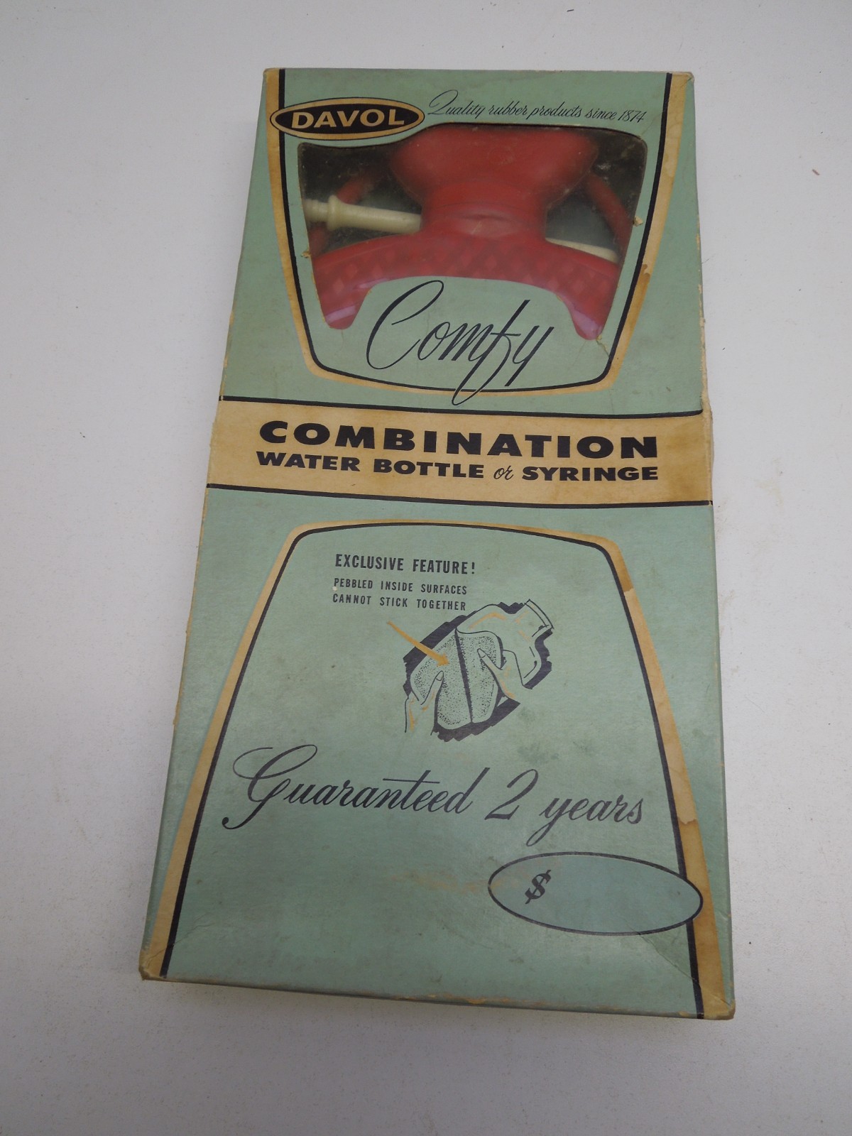 A PAIR of VINTAGE DAVOL COMFY WATER BOTTLE/SYRINGE COMBINATION #12