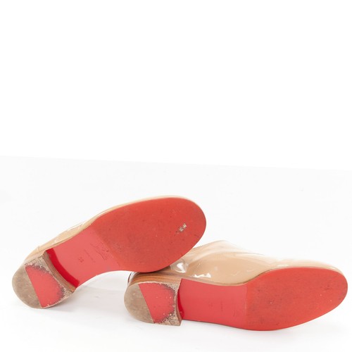 CHRISTIAN LOUBOUTIN beige patent leather round toe derby flat shoes EU35.5 - Picture 9 of 9
