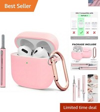 Pink Silicone Protective Case for AirPods 4 5 - Anti-Slip Stylish