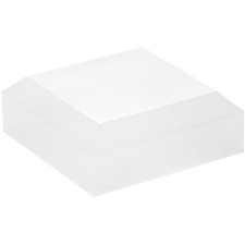 Plymor Frosted Acrylic Square Beveled Display Base, 2" W x 2" D x 0.75" H