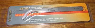 VETUS 7-SA Wimpern Pinzette Wimpernverlängerung gebogen 120mm