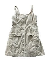 Gap Women's Beige Button-Up Canvas Dress in Size Medium - Worn Once