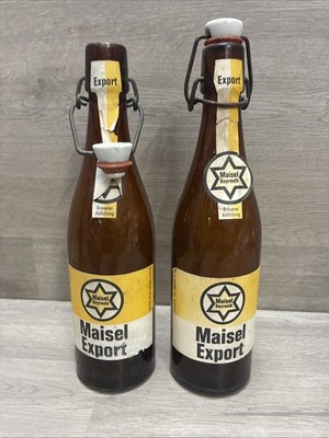 (2) Vintage Maisel Bayreuth Export Bottles Advertising 