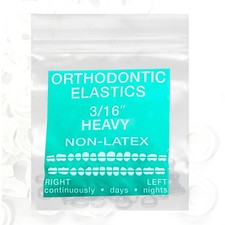 Clear Non-Latex 100 counts, Intraoral Elastic Bands Orthodontic 3/16'', Heavy