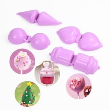 4pcs Cake Pop Mold Shaper Homemade Lollipop Plastic Mould DIY Fondant Cake Decor