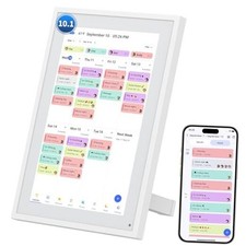 Calendar Digital 10.1 Inch, Digital Frame Combined Smart Touch White-10.1in