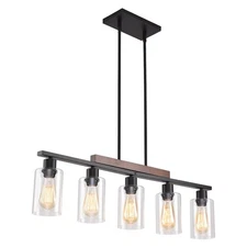 Black Chandelier,Farmhouse Light Fixtures Over Table, Dining Room Light Fixtu...