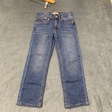 Levi's 514 Straight Performance Jeans Boys 6 Blue Denim Regular Fit Whiskered