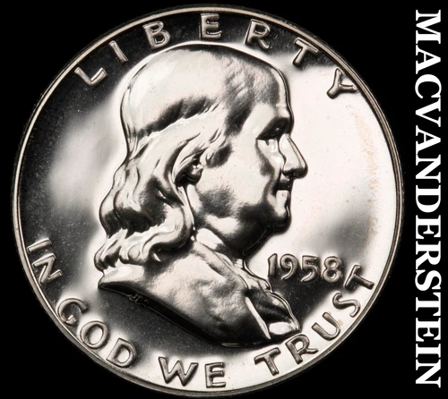 1958 Franklin Half Dollar- Silver- Choice Gem Proof Luster No Reserve #J2542
