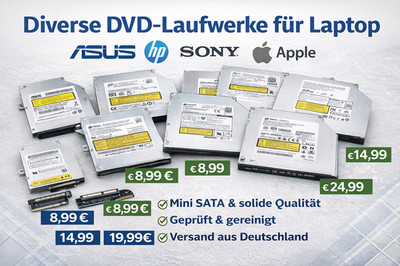 Diverse DVD-RW Laptop Laufwerke SATA Slim 9.5mm Asus HP Lenovo Apple