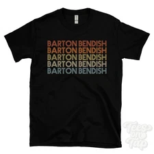BARTON BENDISH REPEATED RETRO STYLE T-SHIRT mens & womens uk place name gift