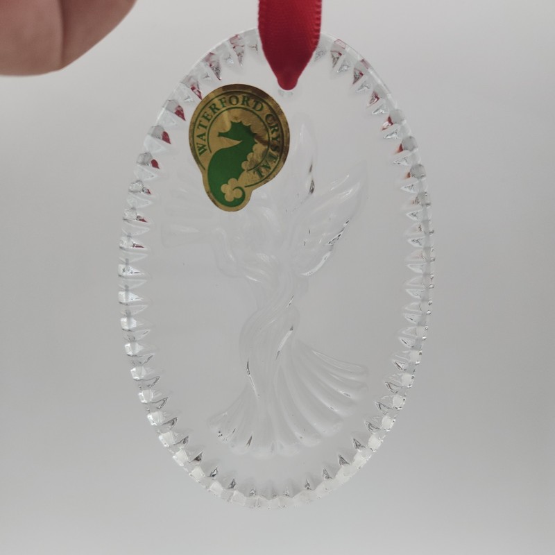 Waterford Crystal Christmas Ornament Angel playing Flute