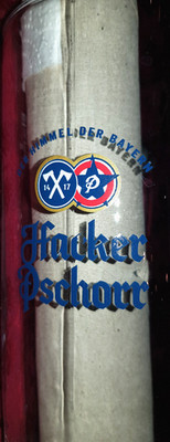 Glaskrug 0,5 L Hacker Pschorr Bierkrug der Himmel der Bayern gebraucht Sammler