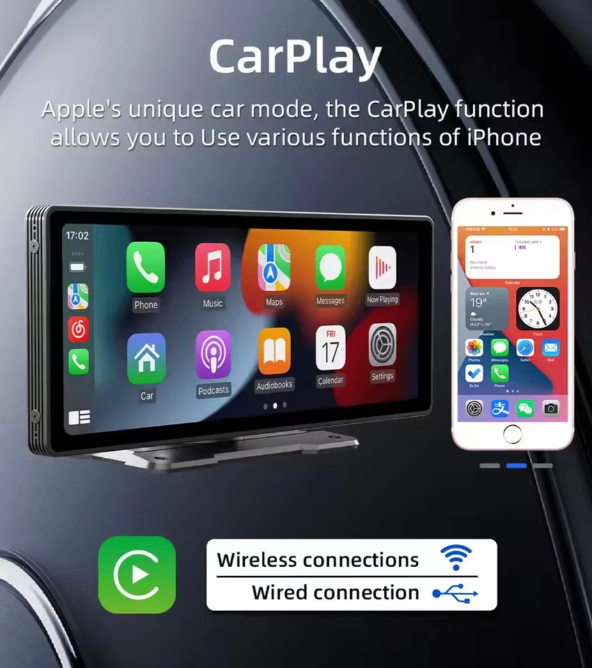 Schermo Universale Aggiuntivo Per Auto Wifi Schermo CARPLAY Wireless  - Immagine 4 di 4