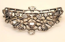 Antique Early Georgian, Hand Cast Silver & Diamond Brooch/ Pendant Holder