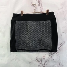 Smartwool Skirt Womens Medium Gray Black Quilted Stretch Mini Peak