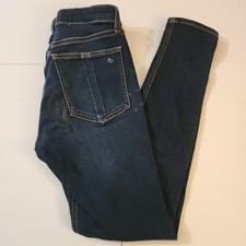 D89 Rag  Bone Cate Mid-Rise Ankle Skinny Jeans Dark Indigo Blue Size 25