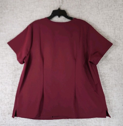 FIGS CASMA 3 Pocket Technical Collection Scrub Top Womens 3XL Burgundy EUC - Picture 6 of 12