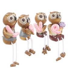  4 Pcs Owl Decoration for Home Desktop Ornaments Animal Adornment