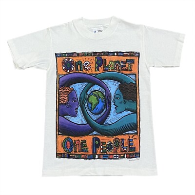 Vintage 1994 Human-I-Tees One Planet, One People T-Shirt Kids Size