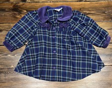 Vintage Good Lad of Philadelphia Toddler Girl Dress Button Up Purple Plaid Size 