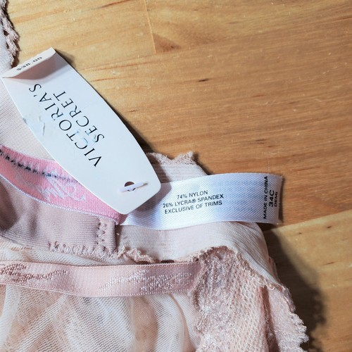 Victoria's Secret Beige Spitze 34C Angels Bügel ohne Wattierung Neu mit Etikett zart - Bild 8 von 10